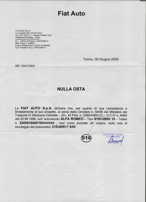 Nulla osta pneumatici alternativi bmw #7